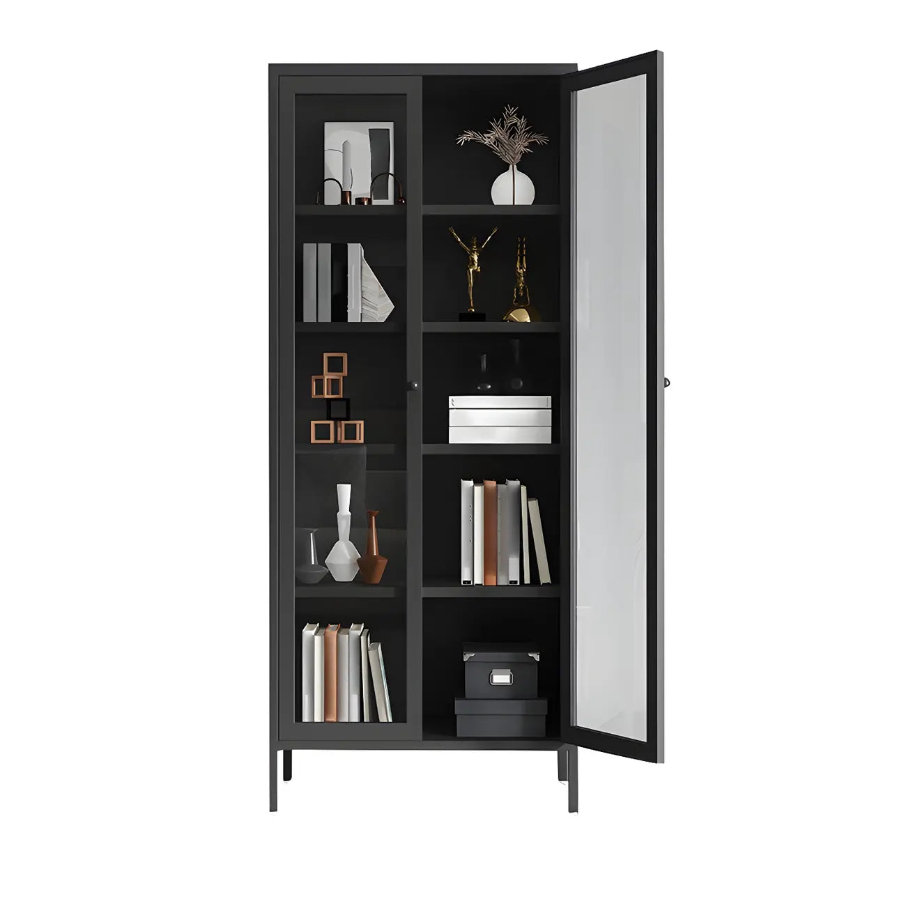 Modern Metal Glass Door Cabinet for Office Storage