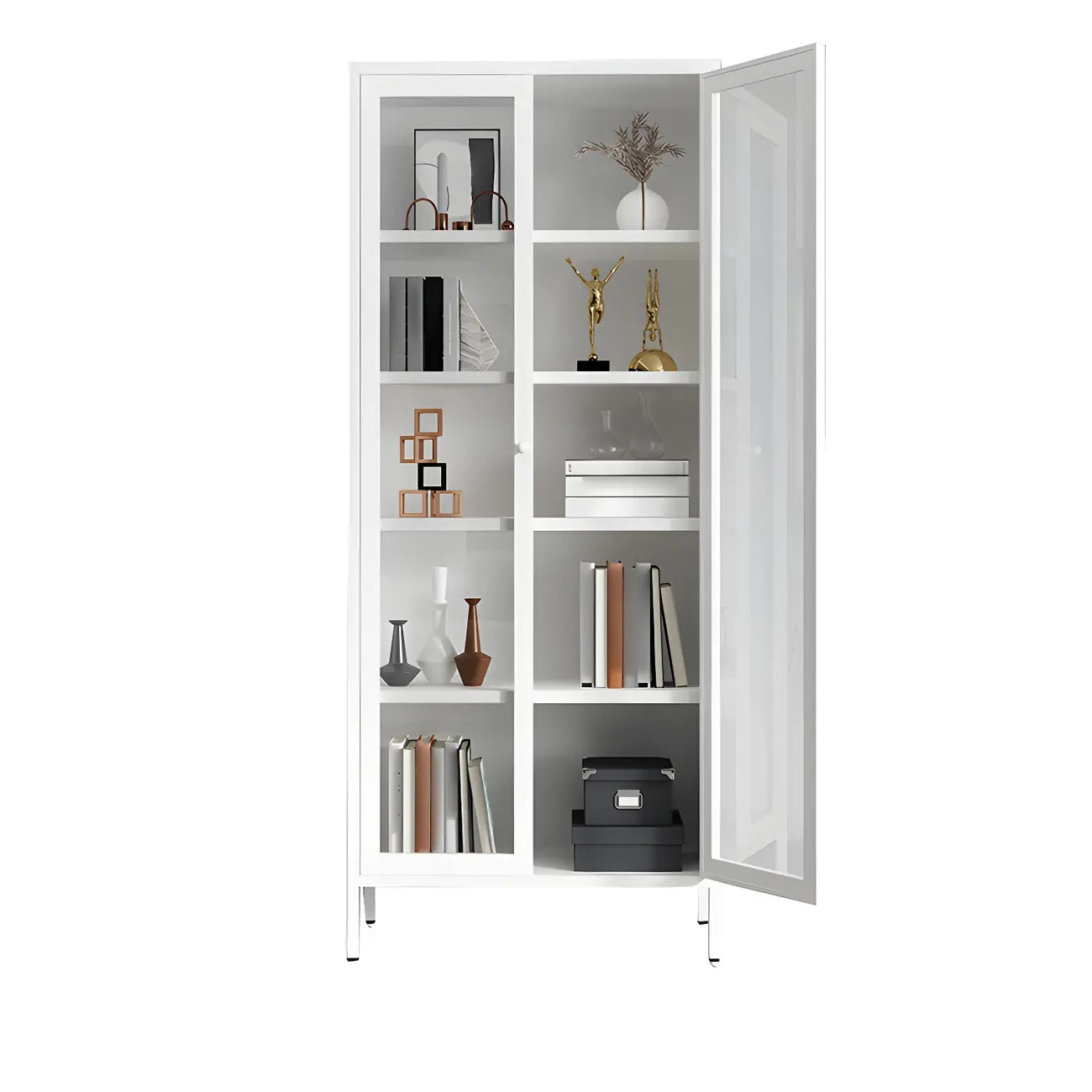 Modern Metal Glass Door Cabinet for Office Storage