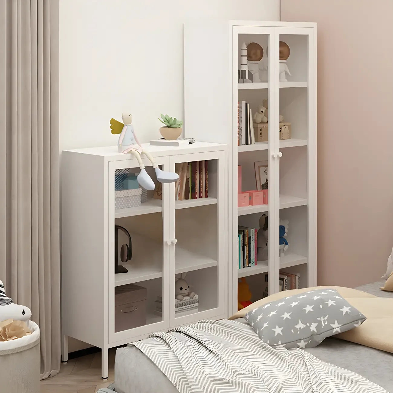 Modern Metal Glass Door Cabinet for Office Storage