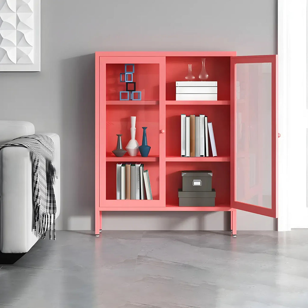 Modern Metal Glass Door Cabinet for Office Storage