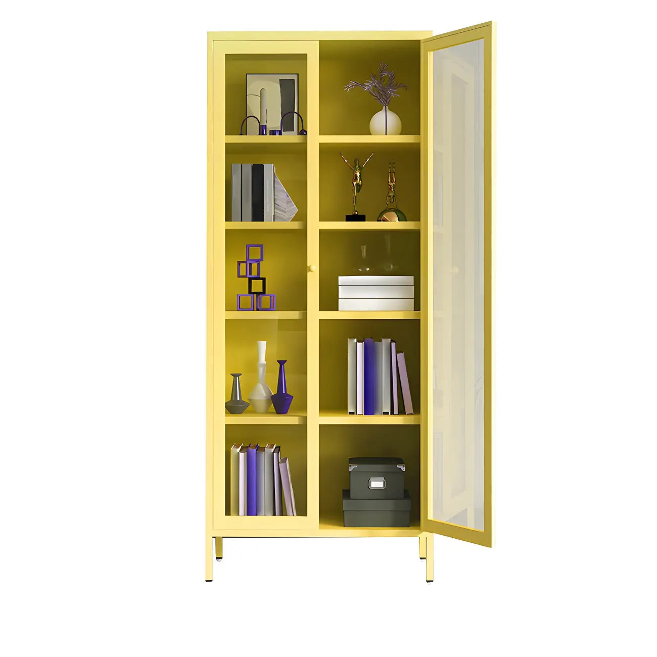 Modern Metal Glass Door Cabinet for Office Storage