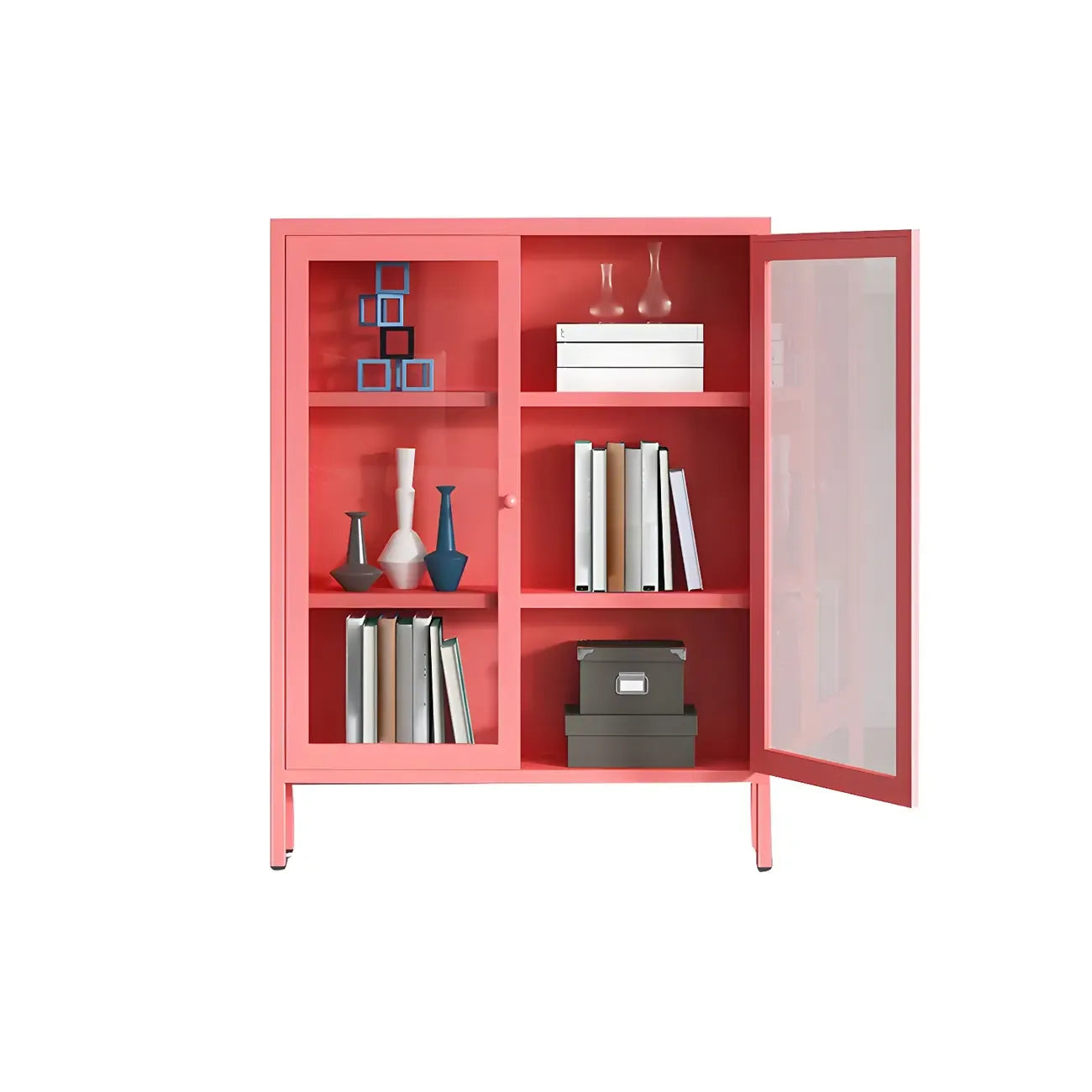 Modern Metal Glass Door Cabinet for Office Storage