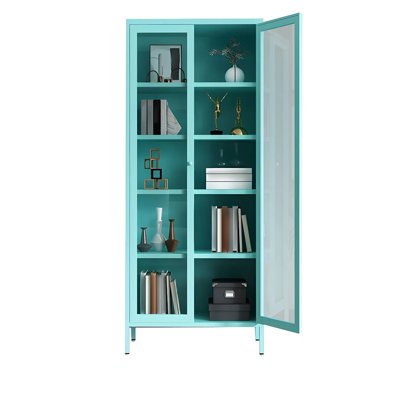 Modern Metal Glass Door Cabinet for Office Storage
