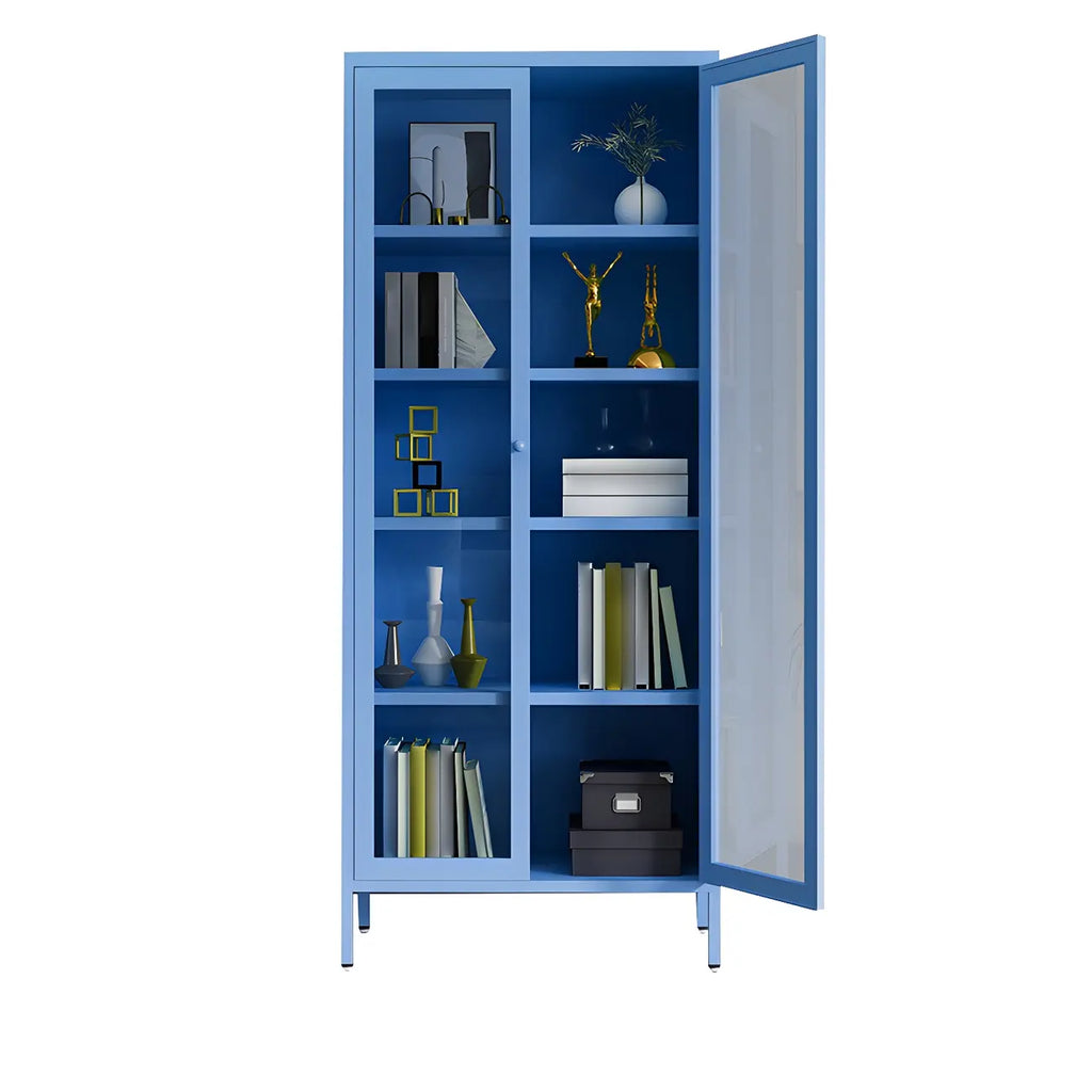 Modern Metal Glass Door Cabinet for Office Storage