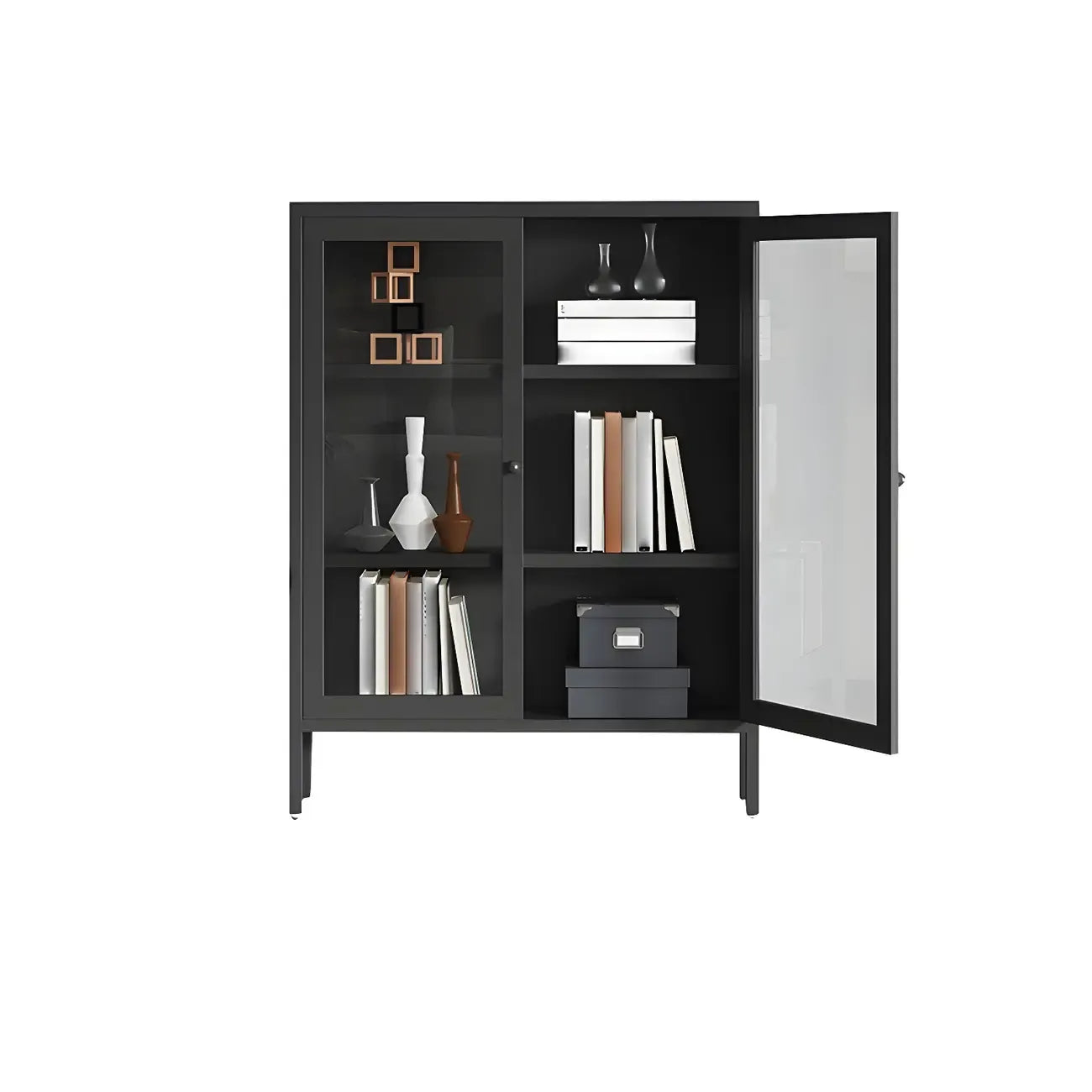 Modern Metal Glass Door Cabinet for Office Storage