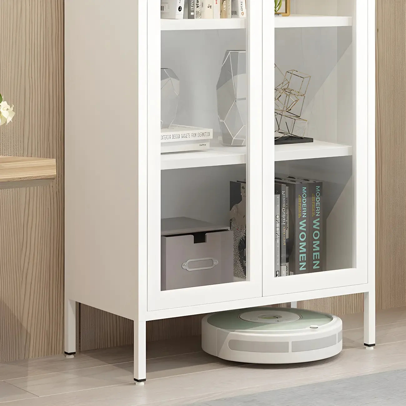 Modern Metal Glass Door Cabinet for Office Storage