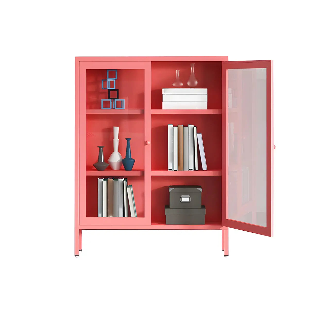 Modern Metal Glass Door Cabinet for Office Storage