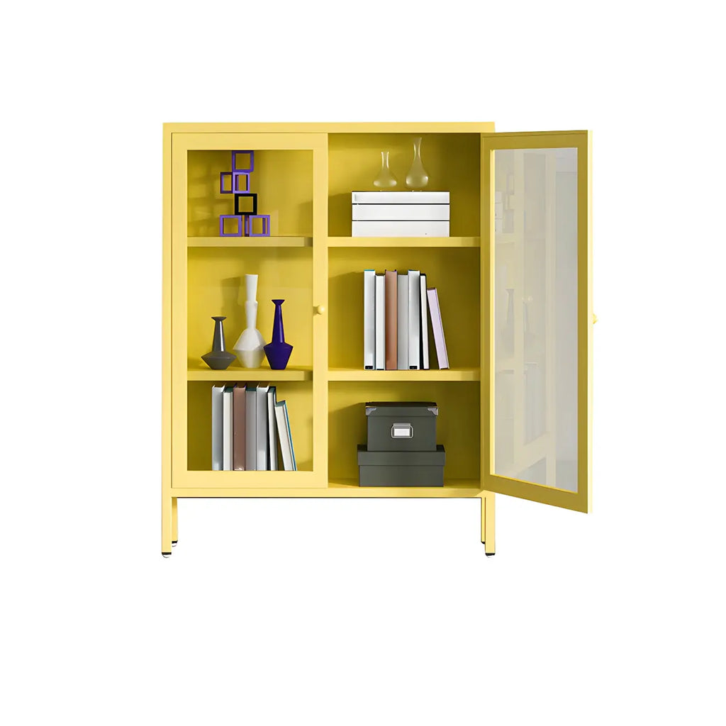 Modern Metal Glass Door Cabinet for Office Storage