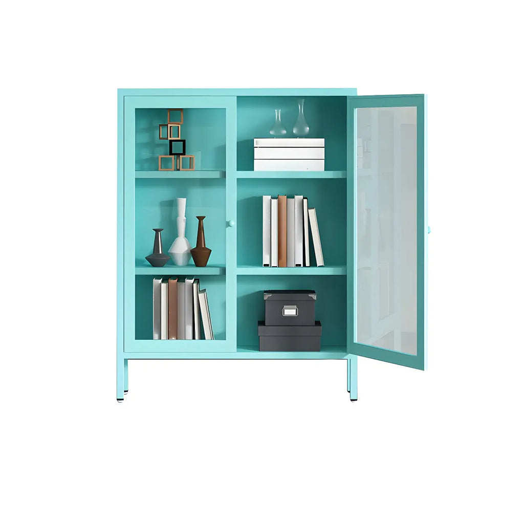 Modern Metal Glass Door Cabinet for Office Storage