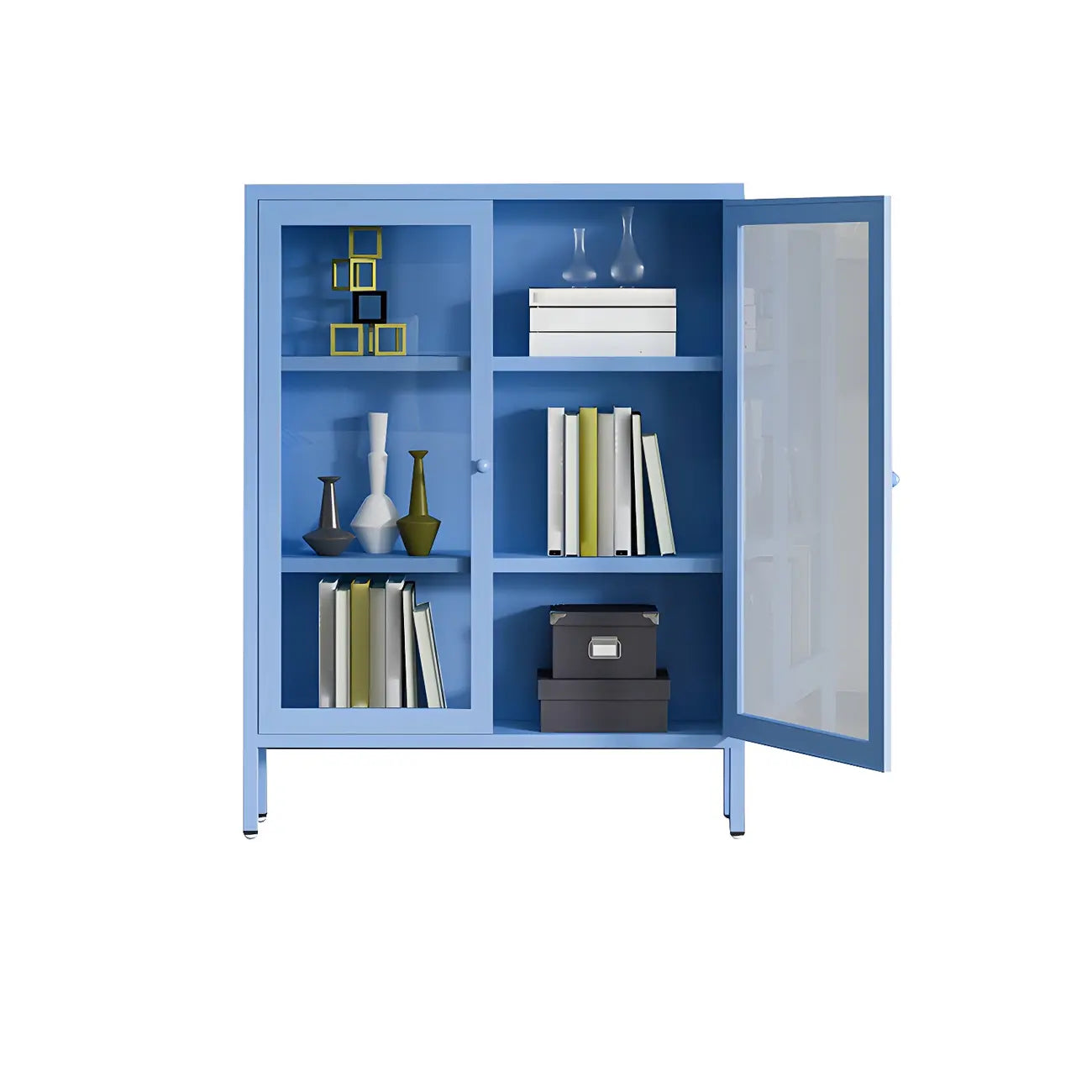 Modern Metal Glass Door Cabinet for Office Storage