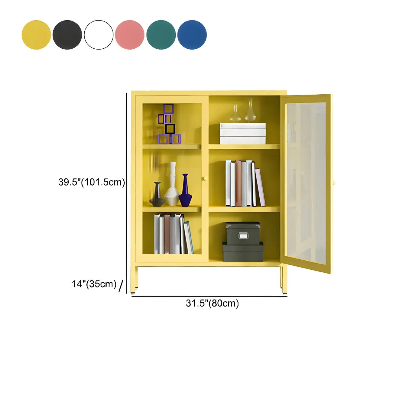 Modern Metal Glass Door Cabinet for Office Storage