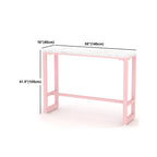 Glam Pink Rectangle Marble Long Bar Table