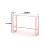Glam Pink Rectangle Marble Long Bar Table