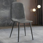Industrial Armless Faux Leather Low Back Dining Chair