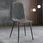 Industrial Armless Faux Leather Low Back Dining Chair