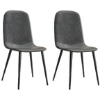 Industrial Armless Faux Leather Low Back Dining Chair