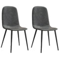 Industrial Armless Faux Leather Low Back Dining Chair