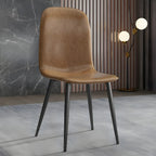 Industrial Armless Faux Leather Low Back Dining Chair