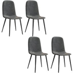 Industrial Armless Faux Leather Low Back Dining Chair