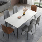 Industrial Armless Faux Leather Low Back Dining Chair