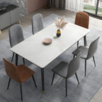 Industrial Armless Faux Leather Low Back Dining Chair