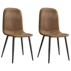 Industrial Armless Faux Leather Low Back Dining Chair