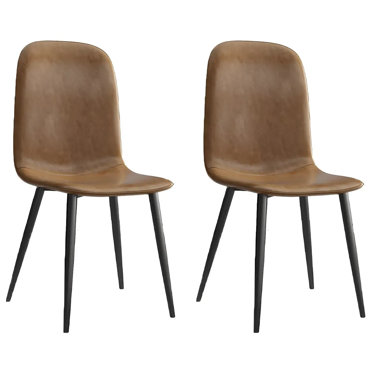 Industrial Armless Faux Leather Low Back Dining Chair