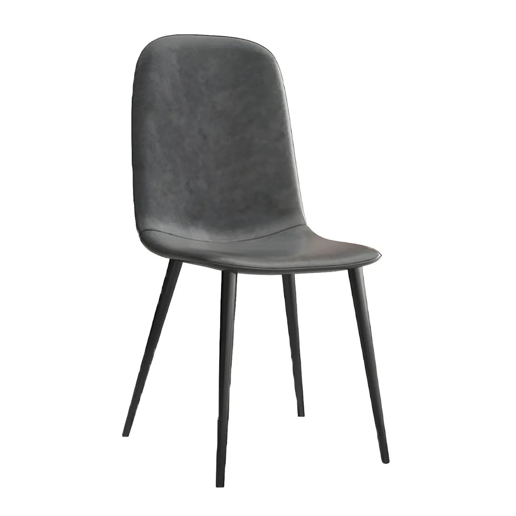 Industrial Armless Faux Leather Low Back Dining Chair
