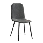 Industrial Armless Faux Leather Low Back Dining Chair