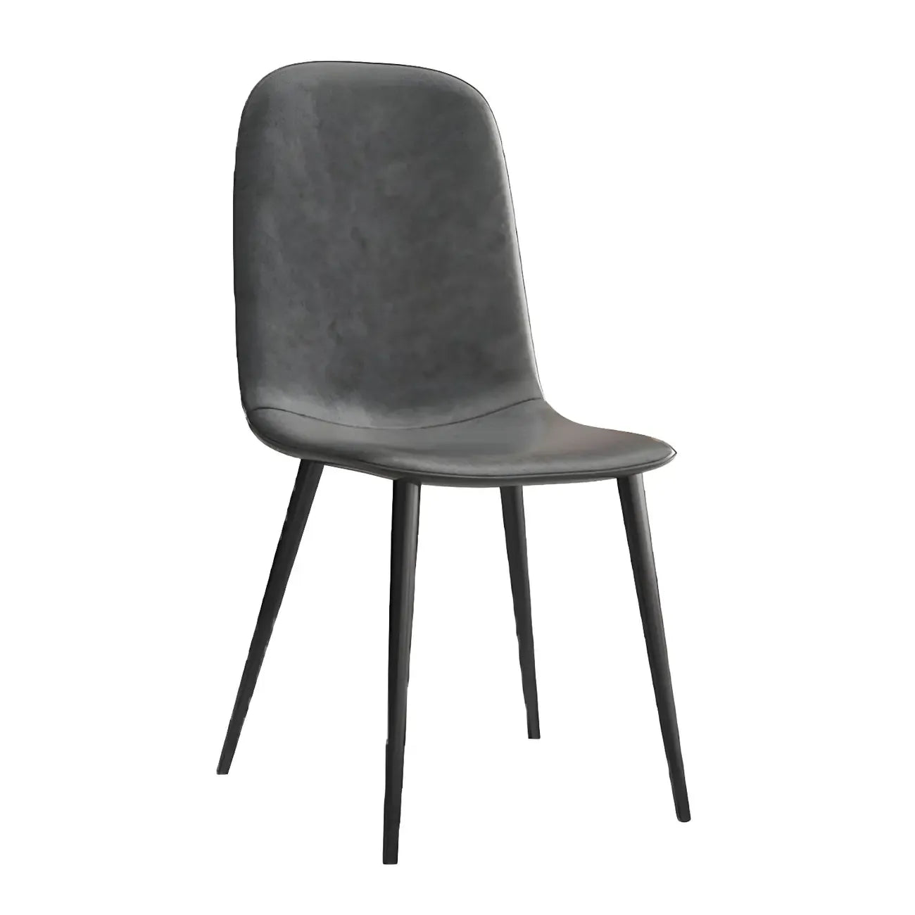 Industrial Armless Faux Leather Low Back Dining Chair