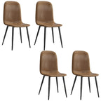 Industrial Armless Faux Leather Low Back Dining Chair