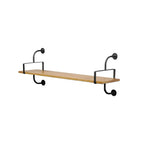 Simple 2-Tier Wood Metal Wall-Mounted Bookcase
