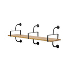 Simple 2-Tier Wood Metal Wall-Mounted Bookcase