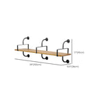 Simple 2-Tier Wood Metal Wall-Mounted Bookcase