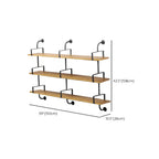 Simple 2-Tier Wood Metal Wall-Mounted Bookcase