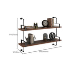 Industrial Wide 3-Tier Wooden Floating Bookcase