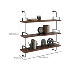 Industrial Wide 3-Tier Wooden Floating Bookcase