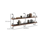 Industrial Wide 3-Tier Wooden Floating Bookcase