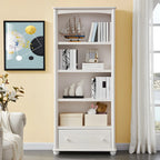 Modern Wooden Bookcase with Shelves for Living Room