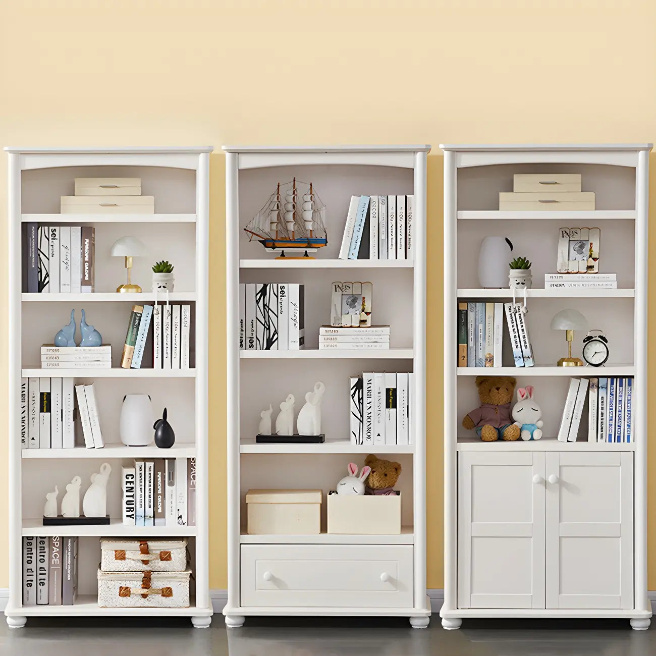 Modern Wooden Bookcase with Shelves for Living Room