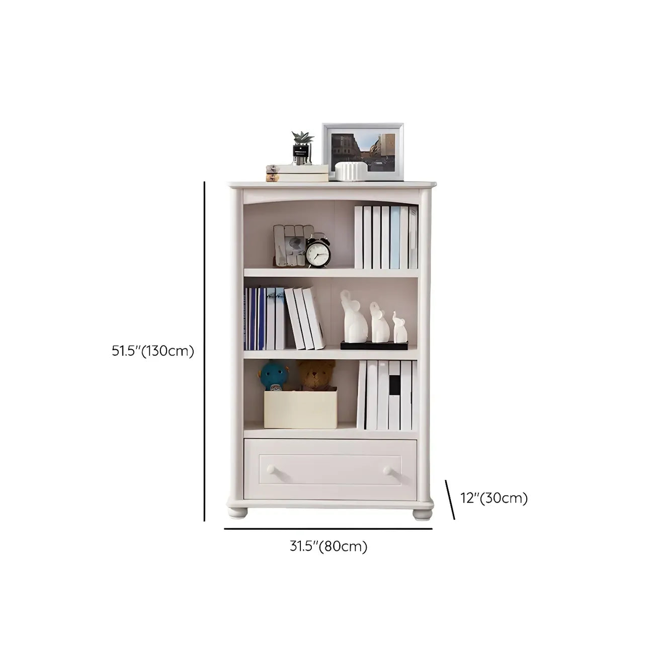 Modern Wooden Bookcase with Shelves for Living Room