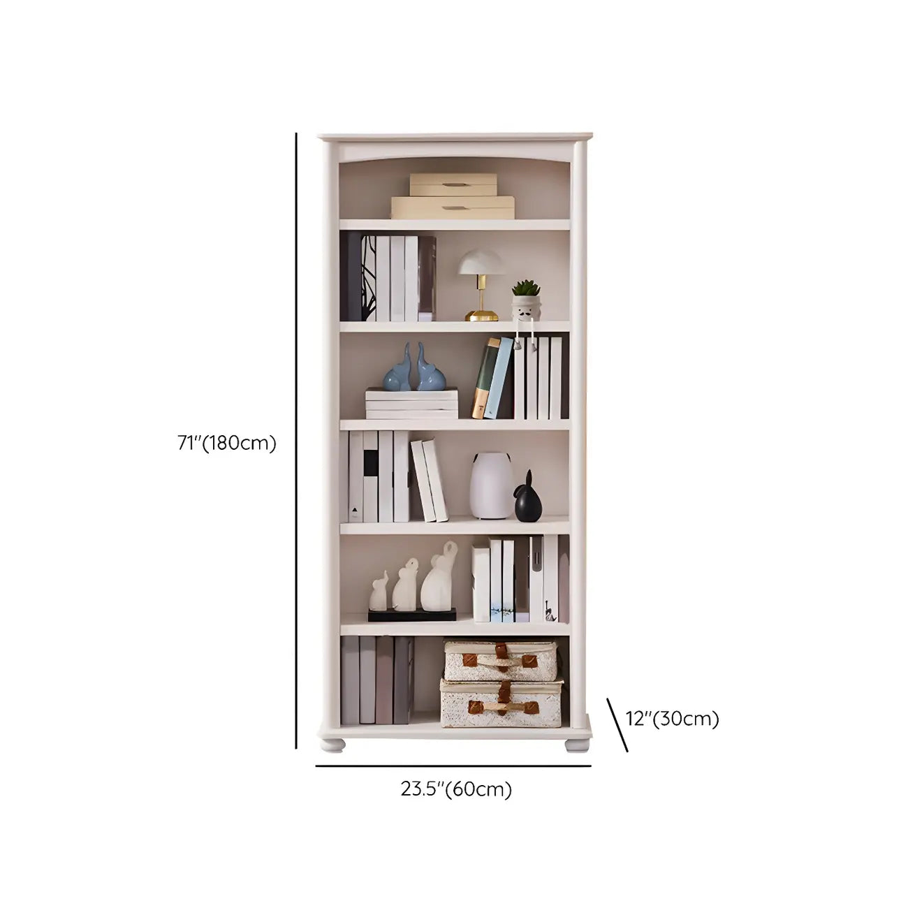 Modern Wooden Bookcase with Shelves for Living Room
