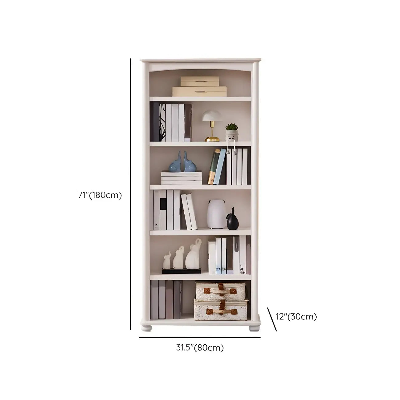Modern Wooden Bookcase with Shelves for Living Room
