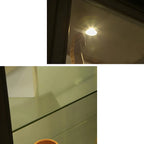 Black Metal Glass Shelves Display Cabinet with Lights