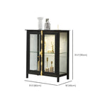 Black Metal Glass Shelves Display Cabinet with Lights