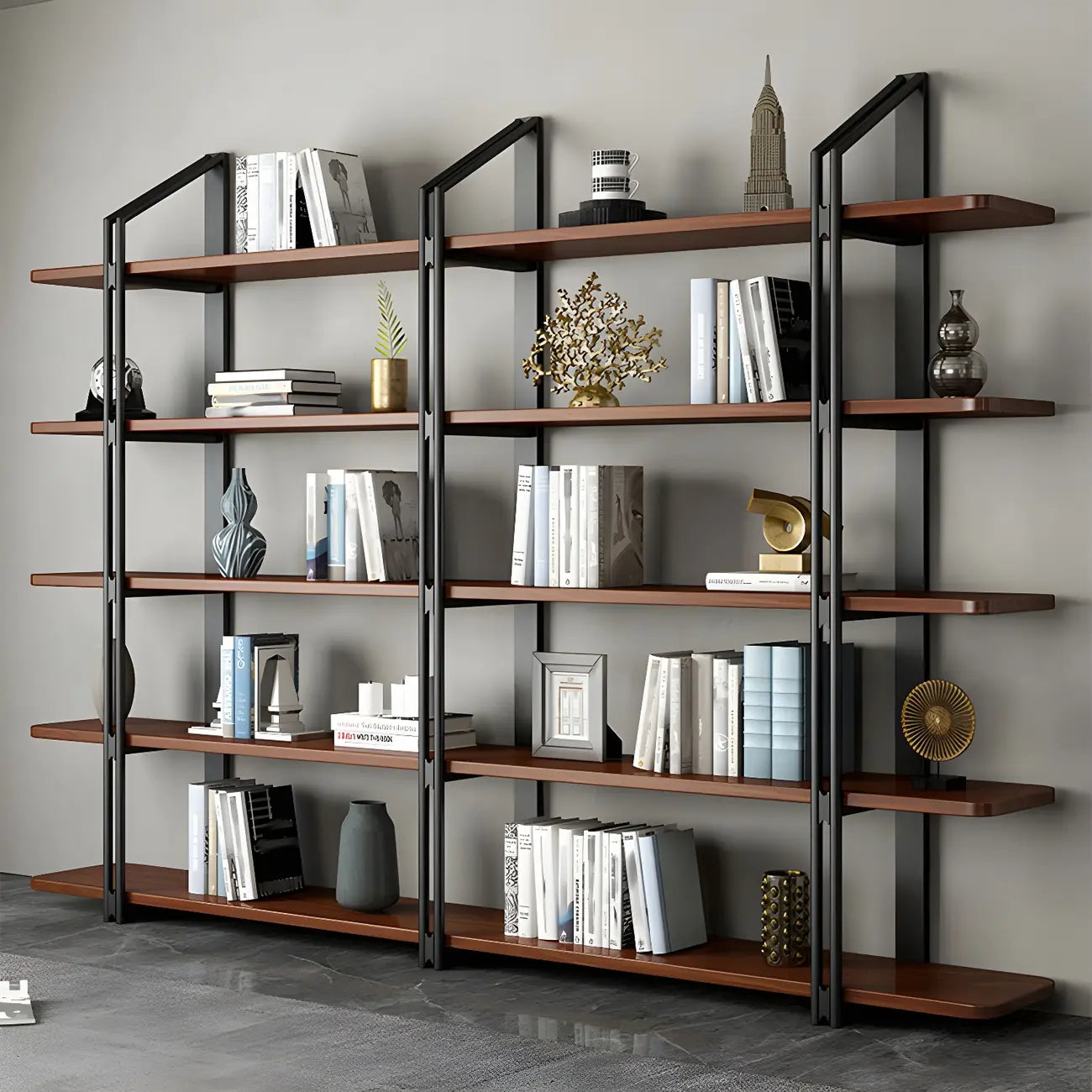 Etagere 5-Tier Pine Wood Open Display Bookcase