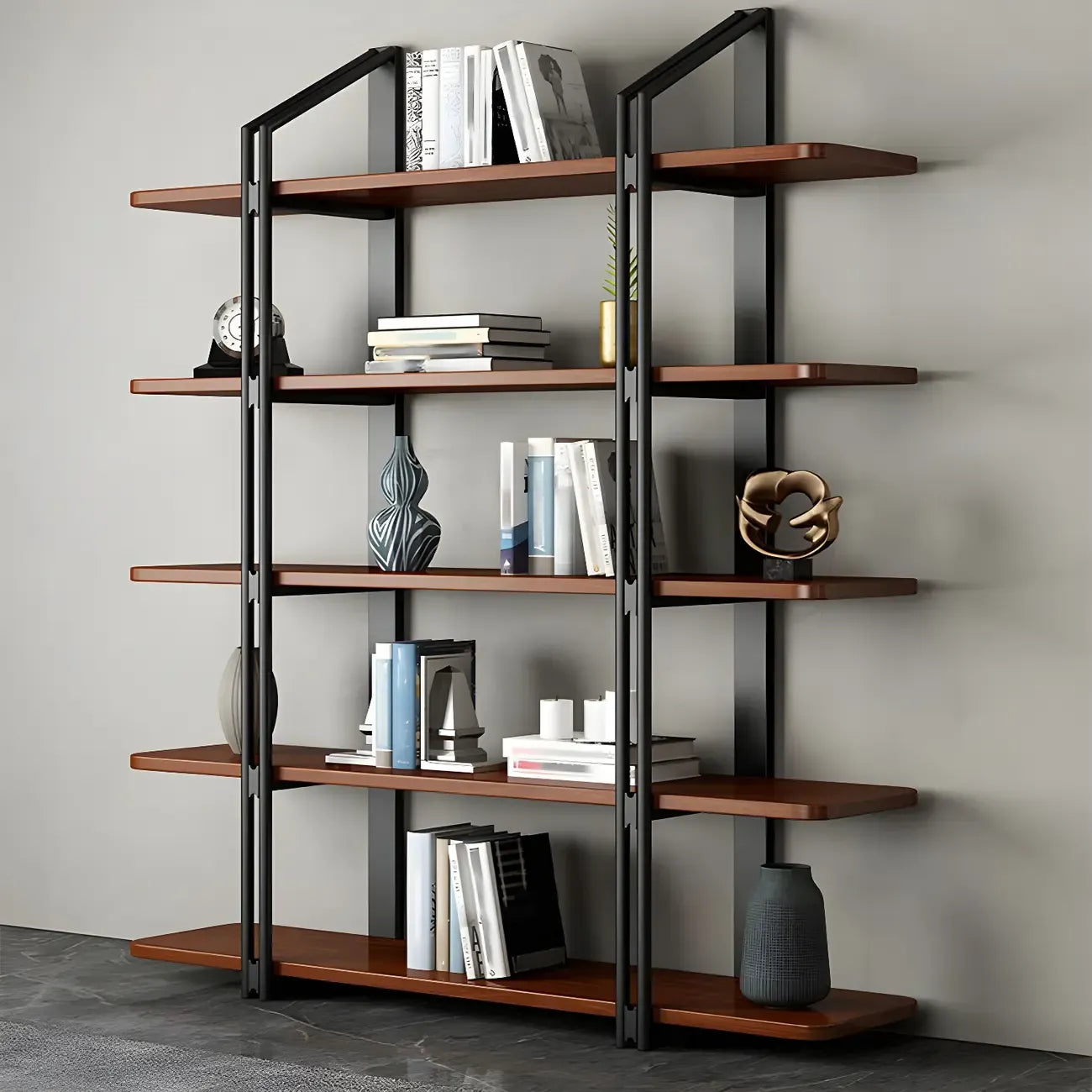 Etagere 5-Tier Pine Wood Open Display Bookcase