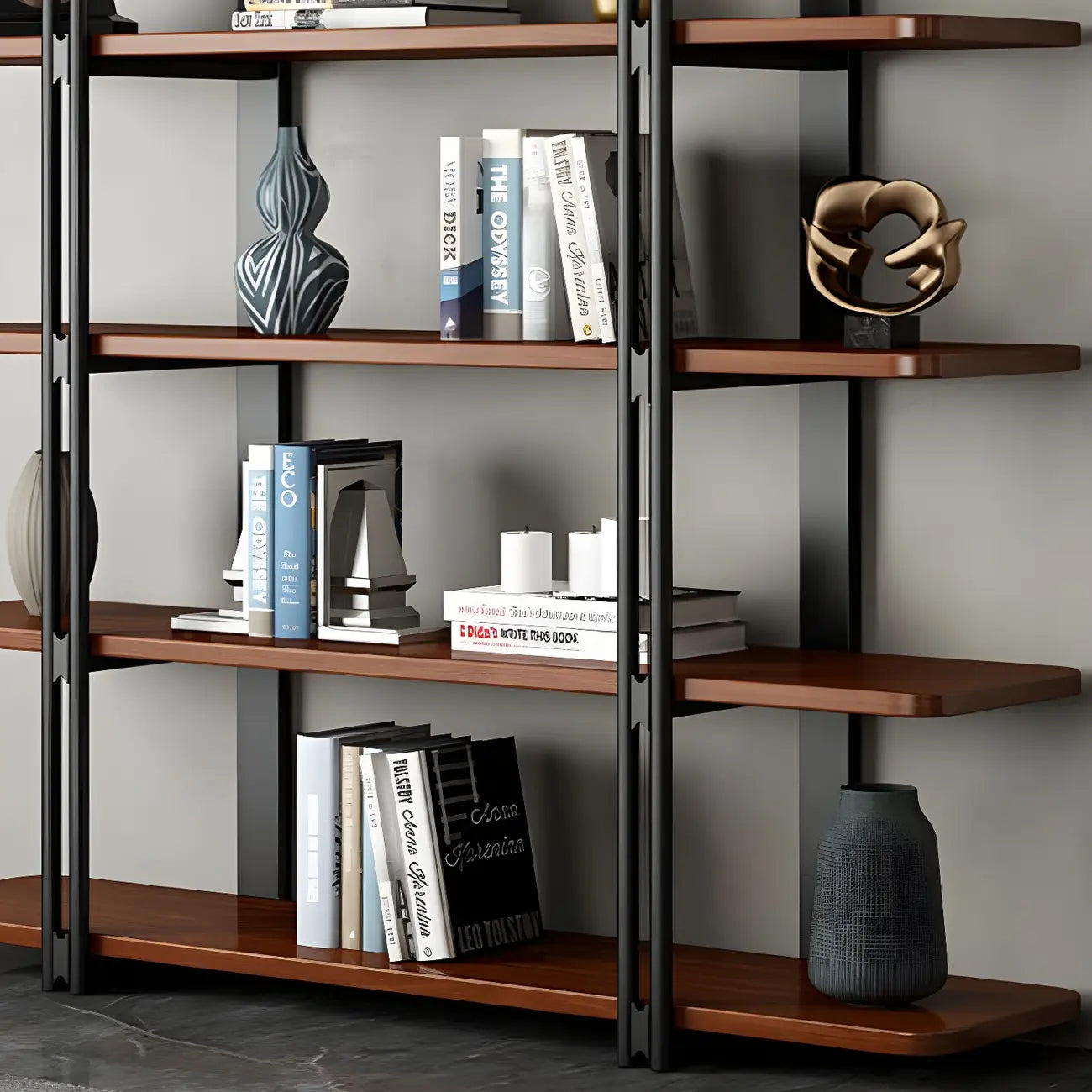 Etagere 5-Tier Pine Wood Open Display Bookcase