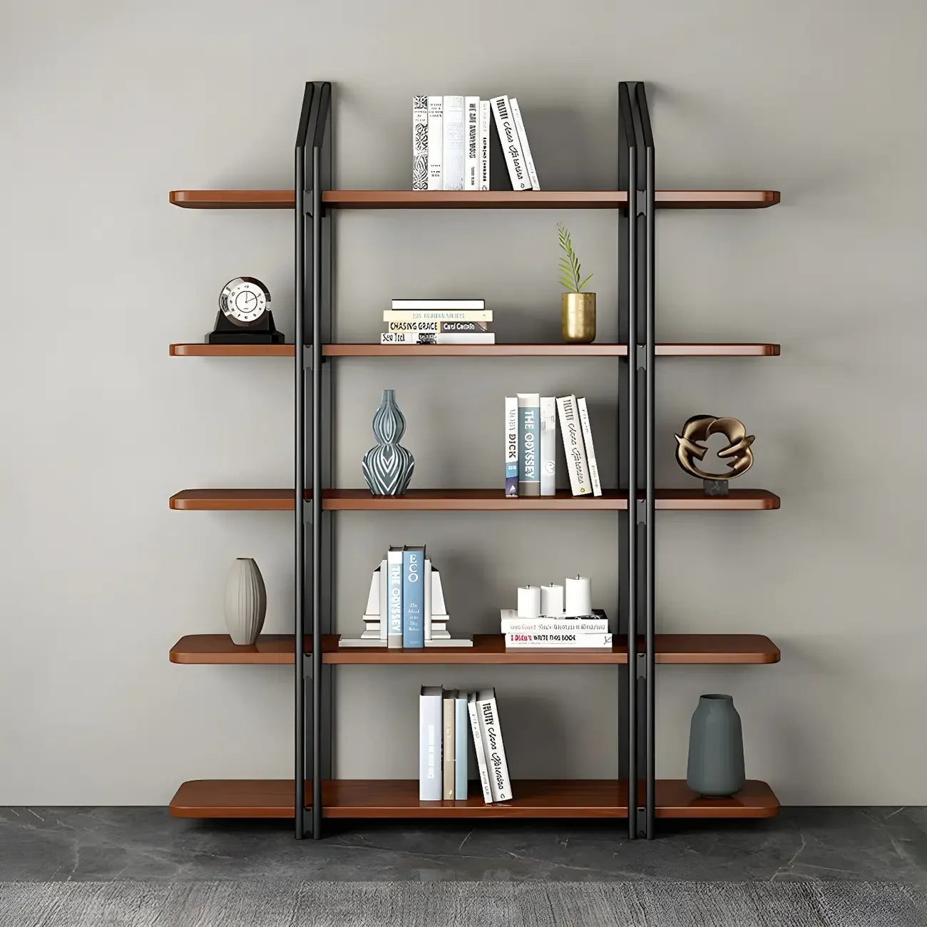 Etagere 5-Tier Pine Wood Open Display Bookcase
