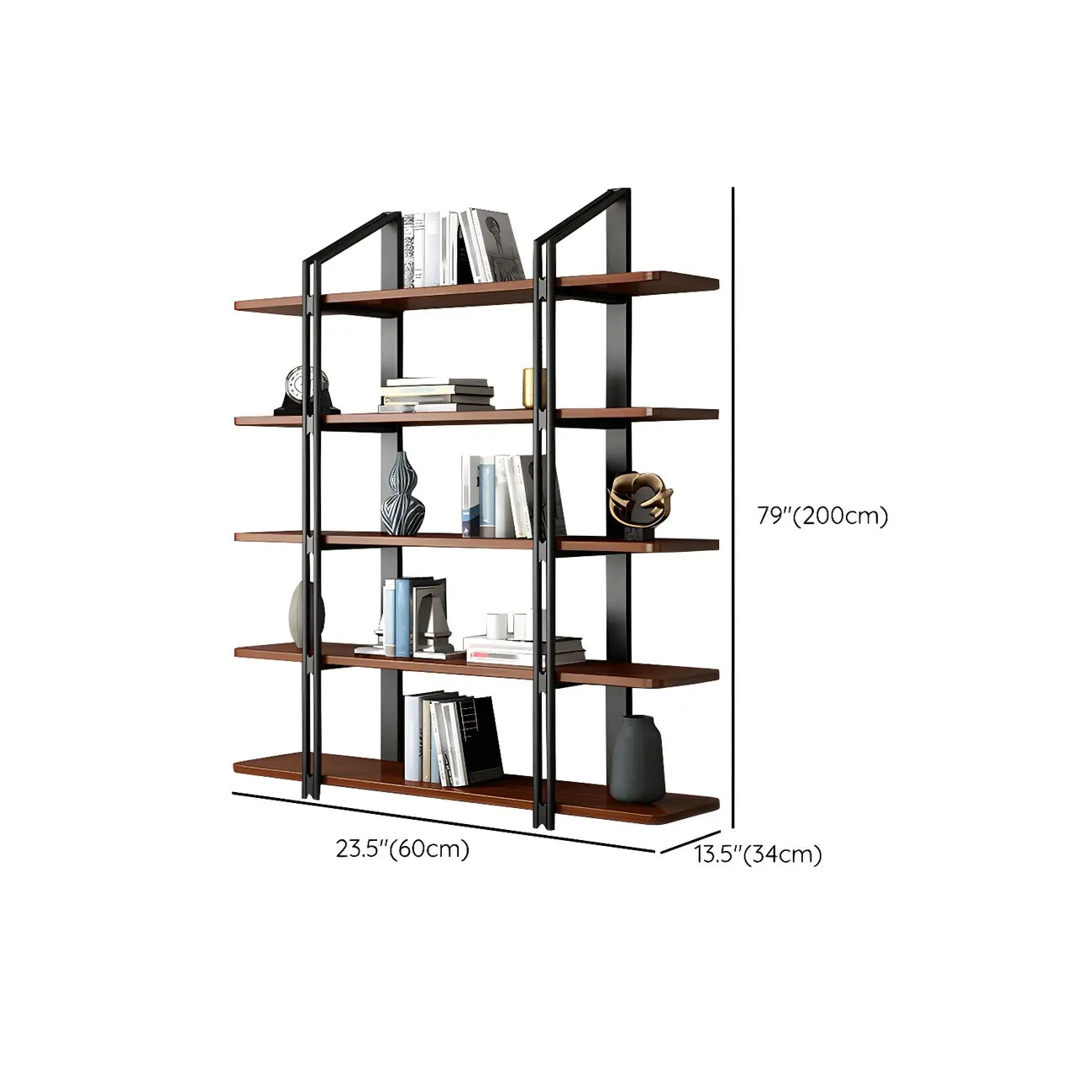 Etagere 5-Tier Pine Wood Open Display Bookcase